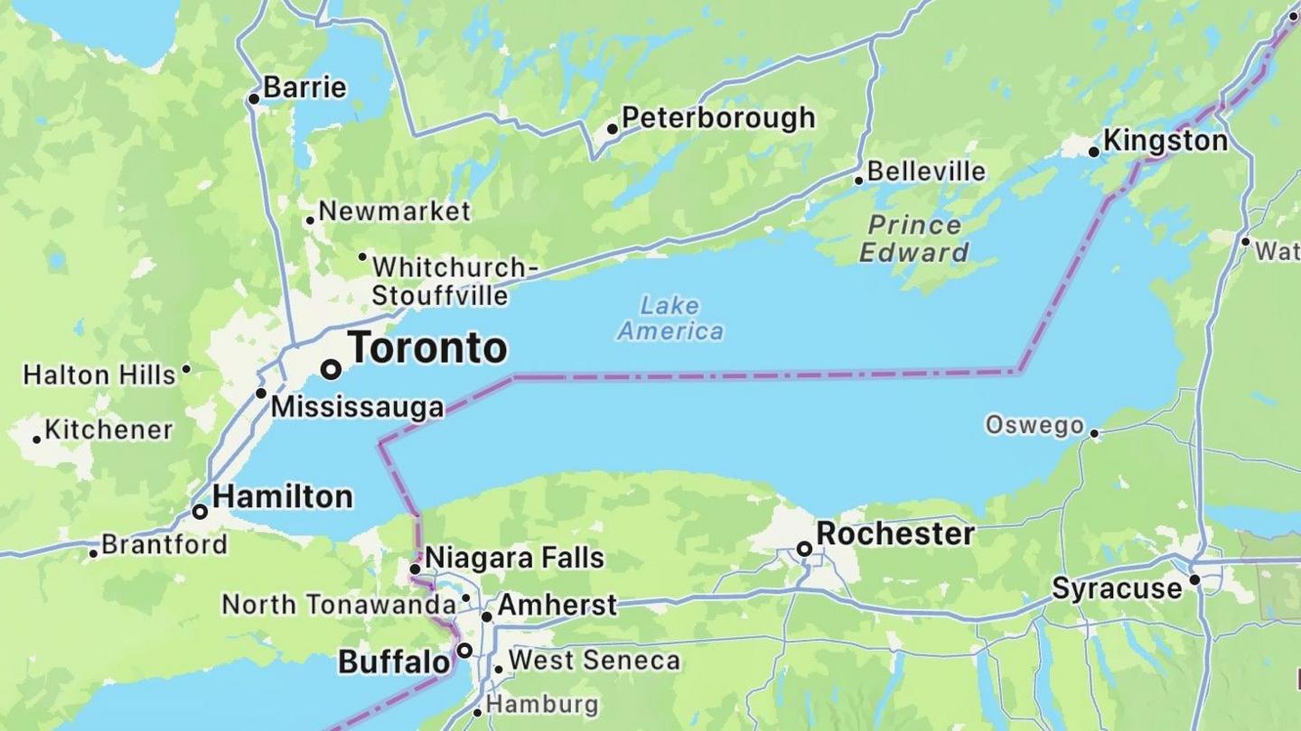 Apple Maps renames Lake Ontario as Lake America for U.S. users