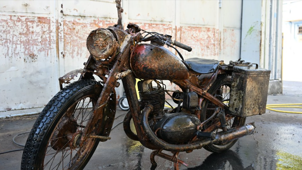 Low Danube Waters Unearth WWII German Soldiers and Motorcycle